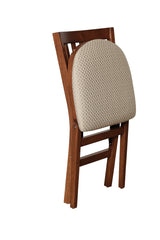 Meco STAKMORE School House Folding Chair, Wood, Cherry Finish, Set of 2, 21D x 17.25W x 33.5H in MECO