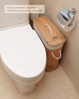 WAOHANAZ Bamboo Toilet Paper Storage with Lid & Handel, 8 Gallons (30L), Sturdy Toilet Paper Basket, Organizer for Bathroom, Kitchen, Holder with Storage, Natural WAOHANAZ