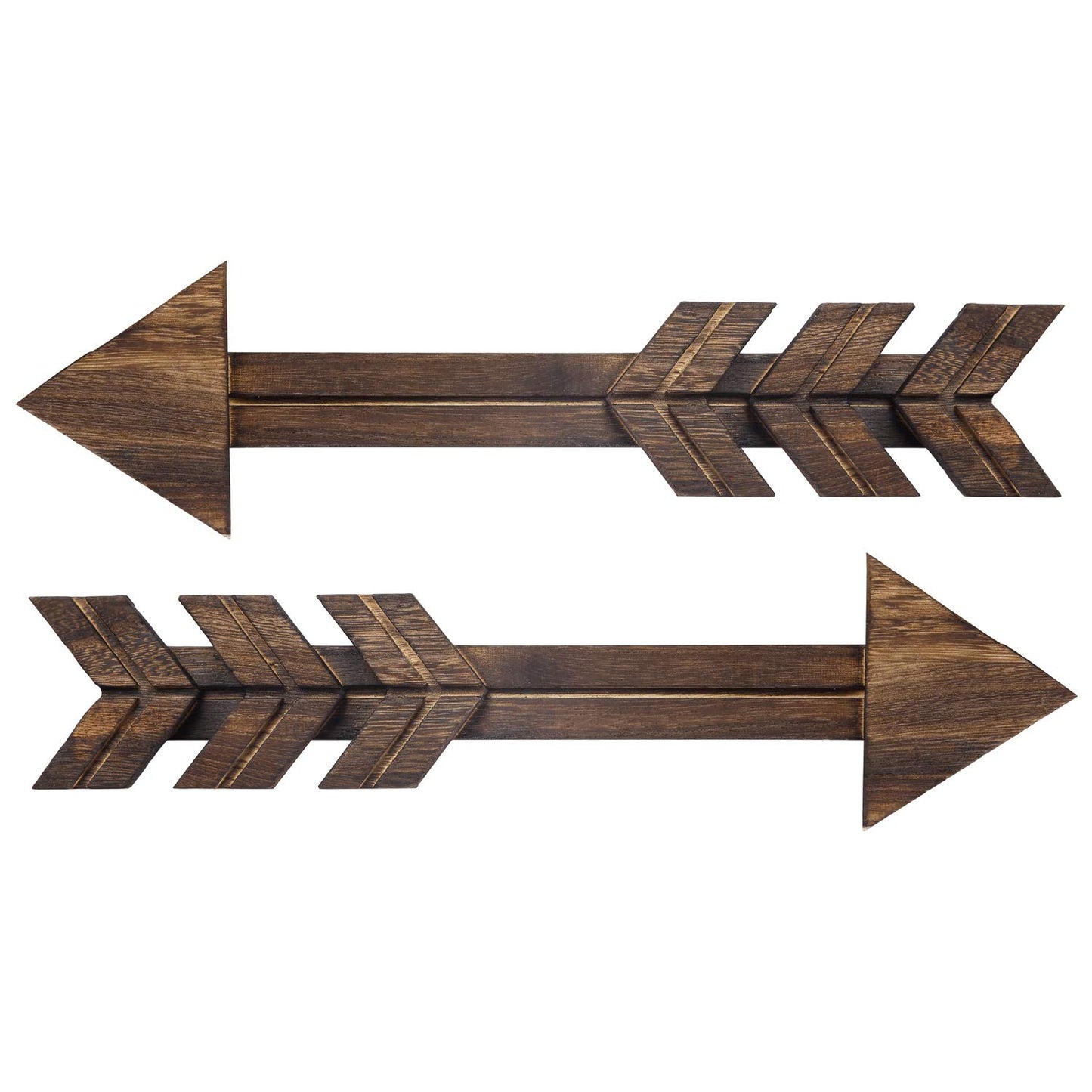 Dahey Rustic Wooden Arrow Wall Decor Farmhouse, 15" Wood Arrows Sign Wall Hanging Art Christmas Decoration for Home or Wedding, Set of 2