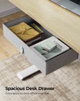 Marsail Standing Desk with Drawer, 48x24 Inch Adjustable Height Standing Desk, Electric Stand up Desk, Sit Stand Home Office Desk, Ergonomic Workstation for Home Office Computer Gaming Desk Maple Marsail