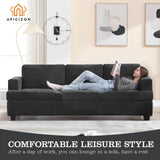 Apicizon 63" Cloud Sofa Loveseat Sofas, Comfy Loveseat Couch for Bedroom Living Room, Black Couch Sofa with Removable Cushions, Chenille Apicizon