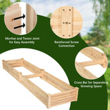COSTWAY Raised Garden Bed, Wooden Planter Box Stand for Vegetables, Fruits, Herbs, Flowers, Garden Planting Bed Kit for Outdoor, Backyard, Patio, Lawn, 91" x 24" x 9" COSTWAY