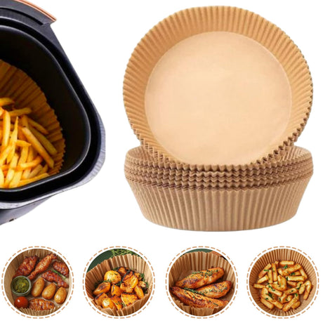 100-Pack Disposable Air Fryer Liners, 7.9 Inch, Non-Stick & Oil-Resistant Snuktw