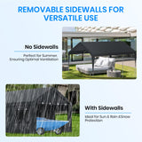 Carport 12x20 FT Heavy Duty,Outdoor Portable Garage with Removable Sidewalls & Doors, Waterproof, UV-Resistant Canopy Shelter for Vehicles, Boats, RVs, Trucks, All-Season Car Port, Gray RICHRYCE