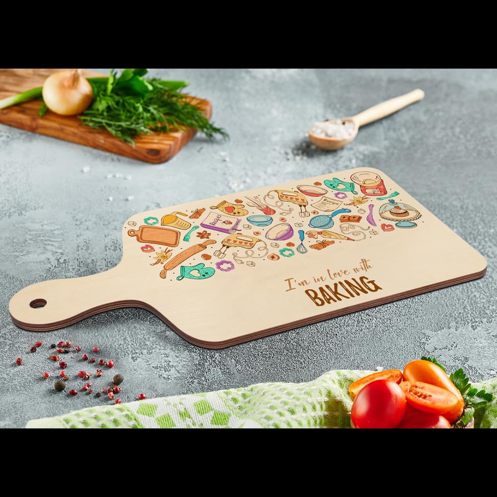 PYD Life 12 Pack Plywood Sublimation Cutting Board Blanks with Handle 11.8 x 6.3 Inch,Rectangle Wood Chopping Board for Sublimation DIY Craft Christmas Thanksgiving Home Kitchen Decor PYD Life