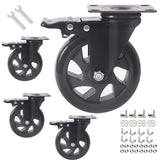 5 Inch Caster Wheels, Casters Set of 4, Heavy Duty Casters with Brake 2200 Lbs,Swivel Caster Wheels with Top Plate, Industrial Caster Wheels for Workbench, Cart, Furniture YAEMIKY