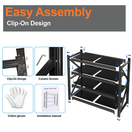 63" W Heavy Duty Garage Shelving, 6000LBS Garage Storage Shelves Industrial Shelving Unit, 5 Tier Adjustable Metal Shelving for Basement, Shop, Warehouse, 63" W x 24" D x 63" H Umeiga