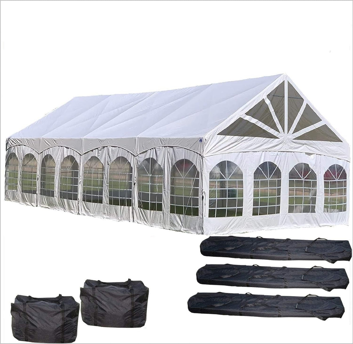 DELTA 40'x20' PE Marquee Party Tent, Tents for Parties, Large Wedding Tent, Carpas para Fiestas,Heavy Duty Canopy, Outdoor Event with Waterproof Top + 5 Storage Bags DELTA