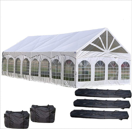DELTA 40'x20' PE Marquee Party Tent, Tents for Parties, Large Wedding Tent, Carpas para Fiestas,Heavy Duty Canopy, Outdoor Event with Waterproof Top + 5 Storage Bags DELTA