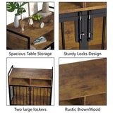 aboxoo 32/40 Inches Furniture Style Dog Crate for Medium Small Dog,Indoor Dog Kennels with Drawers Storage(Rustic Brown) aboxoo