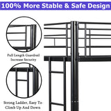 FUSVZ Metal Full Over Full Bunk Bed for Adults, Kids & Teens | Heavy Duty Convertible Bunk Bed with Sturdy Guard Rails & Dual Side Ladders | Space-Saving Durable Metal Frame | Weight Capacity 600LBS FUSVZ