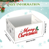 Namalu Christmas Hot Cocoa Bar Storage Box Wooden Crate with Handles Hot Cocoa Decorative Rustic Farmhouse Wood Basket Christmas Wood Storage Bins Organizer Bucket for Xmas Candy Dish Home(White) Namalu