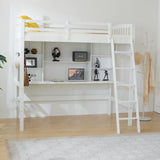 VINGLI Space-Saving Twin Loft Bed with Desk & Bookshelf for Kids and Teens VINGLI