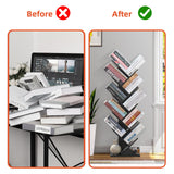SHEEPAM 10 Tier Tree Book Shelf, Floor Standing Wood Bookshelf for Narrow Space, Storage Organizer Bookshelves for Books/CDs/Magazine, Bookcase with Shelves for Home Office, Living Room - Black SHEEPAM