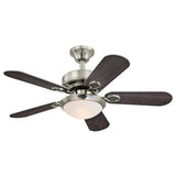 Westinghouse 7230300 Cassidy Indoor Ceiling Fan with Light, 36 Inch, Brushed Nickel Westinghouse