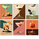 6 Pack Paint by Numbers Kit for Adults Beginners - 8x10 Inch Cocktail Adult Paint by Number Kits on Canvas, Cocktail DIY Acrylic Oil Number Painting Kits for Adults, Perfect for Gift Home Decor Offito