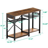 20-29 Gallon Aquarium Stand with 6 ft Power Strip, 5-Tier Metal Frame Fish Tank Stand 20 Gallon Fish Tank Stand 31.5" L*15.75" W Tabletop 400lbs Capacity (Vintage Brown, 20-29 Gallon) Kalrin