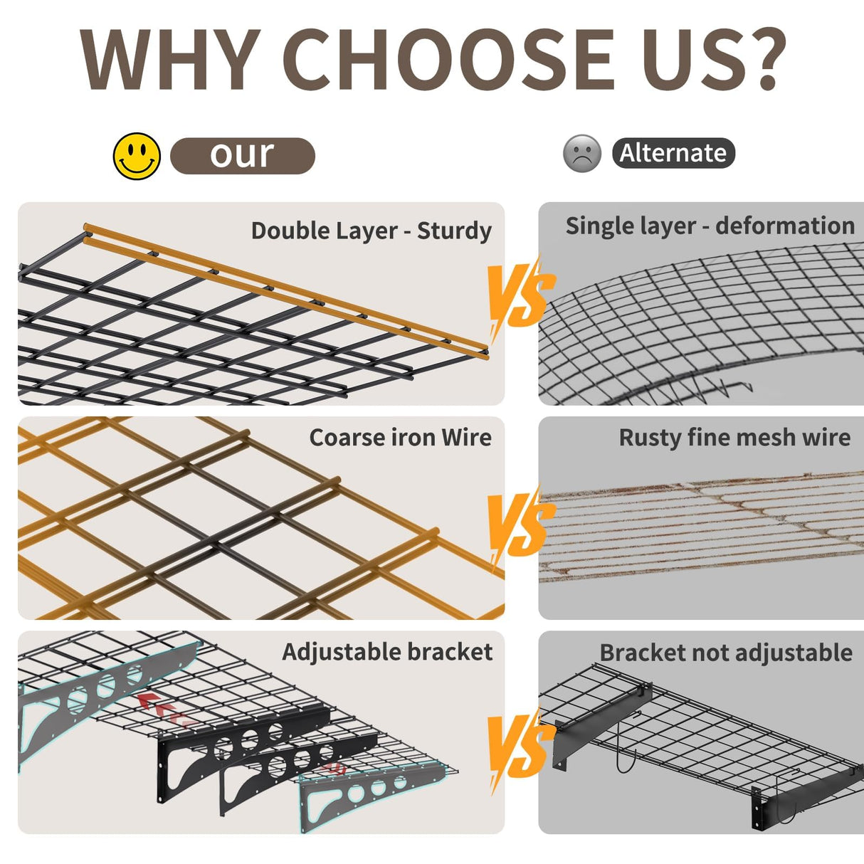 FFVVGH 2-Pack 2x6ft Storage Shelves,24-inch-by-71-inch Total Load 1200LBS Heavy Duty Garage Wall Shelving, Rust-Proof Metal Shelf Wall Mount Easy Installation,Space-Saving Wall Rack Garage Shelving FFVVGH