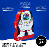 Crocodile Creek 36-Piece Jigsaw Floor Puzzle - Fun Floor Puzzles for Kids Ages 3-5 - Heavy-Duty Shaped Box for Storage - Space Explorer - 27" W x 20" H Finished Crocodile Creek