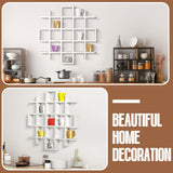 Suzile Oversize Coffee Mug Display Rack Wooden Display Shelves Rustic Wooden Floating Curio Shelf Travel Wall Mounted Coffee Mug Rack Holder Shadow Box Shelf(5.1x5.1x3in,White) Suzile