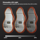 osemy 48"x 24" LED Wood Full Length Mirror with Lights Irregular Wavy Full Body Mirror Shatter-Proof Hanging/Leaning Wall Mounted Walnut Wooden Framed Mirror for Dressing Bedroom Living Room osemy