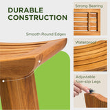 GREENTEAK Premium 18" Teak Shower Bench, Waterproof Teak Shower Stool, Wooden Stool for Bathroom, Teak Wood Shower Seat Chair for Shower Storage Shelf, 300 Lbs Capacity, Provides Safety GREENTEAK