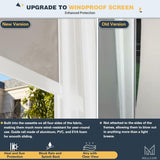 MELLCOM 10x20FT Louvered Pergola with 6-Panel Pull-Down Screen, Aluminum Pergola with Adjustable Rainproof Roof for Patio, Lawn & Garden, White MELLCOM