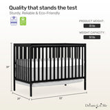 Dream On Me Synergy 5-In-1 Convertible Crib In Black, Greenguard Gold Certified Dream On Me