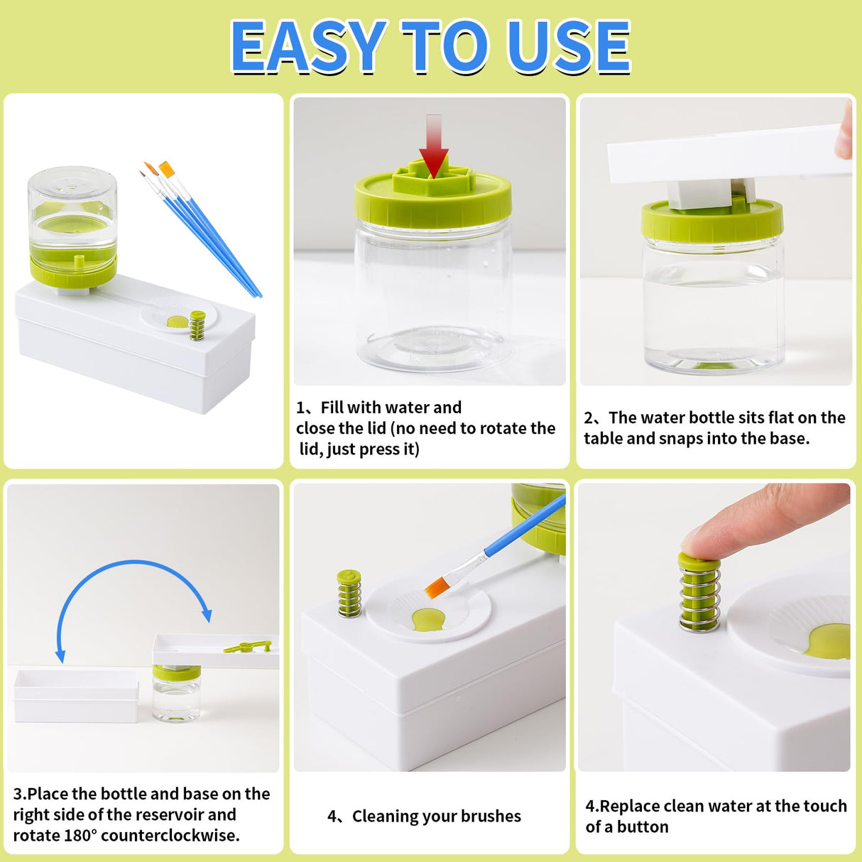 Paint Brush Cleaner Brush Rinser with Drain Water Circulation Paintbrush Scrubber Cleaner Rinser Cup for Acrylic, Watercolor, Oil and Water-Based Paints Art Supplies Paint Brush Cleaner Tool Sigilyer