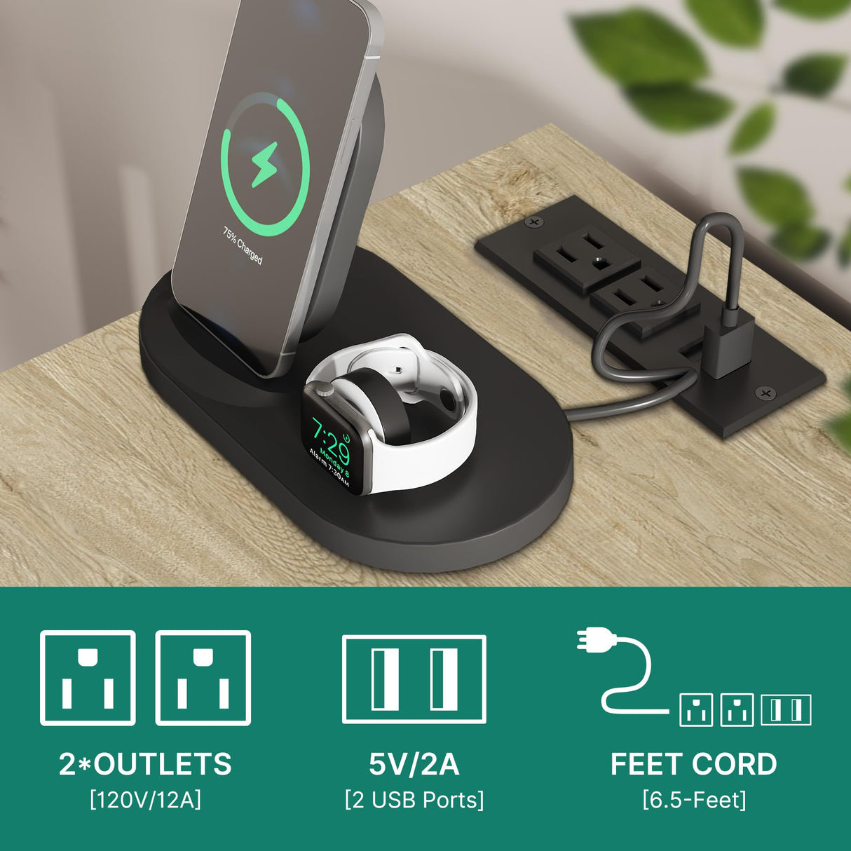 DWVO 47" LED-Illuminated Wine Bar Cabinet with Power Outlets - Modern Storage & Drawer in Washed White DWVO