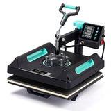 Specraft 11-in-1 Combo Heat Press, 15x15 360° Swing-Away Digital Sublimation Machine for T-Shirts Mugs Hats Plates Shoes, Green Black SPECRAFT