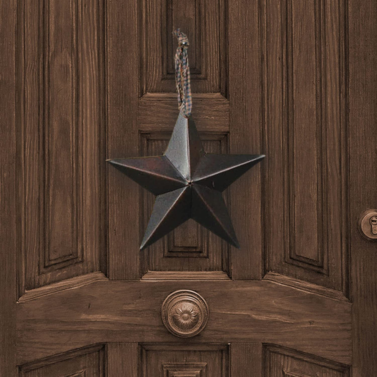 CWI Gifts Metal Barn Star - 5" Galvanized Hanging Star - Farmhouse Wall Decor - Black - 1 CWI Gifts