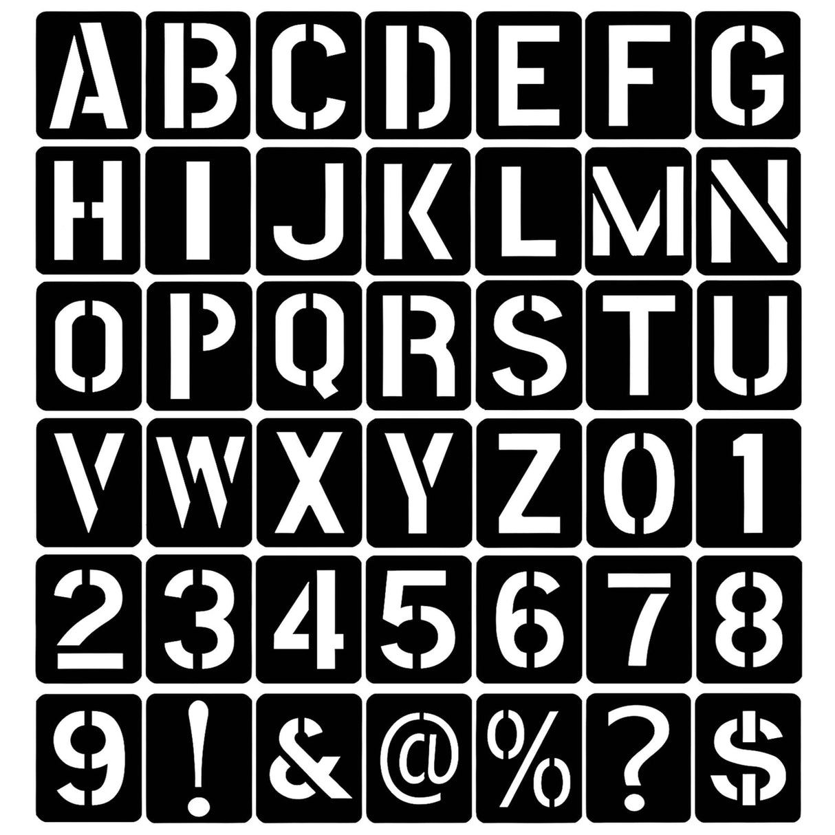 42 Pcs 3 Inch Alphabet Letter Stencils Symbol Numbers Stencils, Reusable Plastic Letter Template Set for Drawing on Wood, Wall, Glass, Porch, Fabric, Rock, Sign and Craft Decoration (Black) Boazimy
