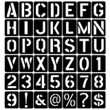 42 Pcs 3 Inch Alphabet Letter Stencils Symbol Numbers Stencils, Reusable Plastic Letter Template Set for Drawing on Wood, Wall, Glass, Porch, Fabric, Rock, Sign and Craft Decoration (Black) Boazimy