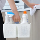 rejomiik Portable Shower Caddy Basket Plastic Cleaning Caddy Organizer Storage Tote with Handle for Bathroom, College, Dorm Room Essentials, White rejomiik