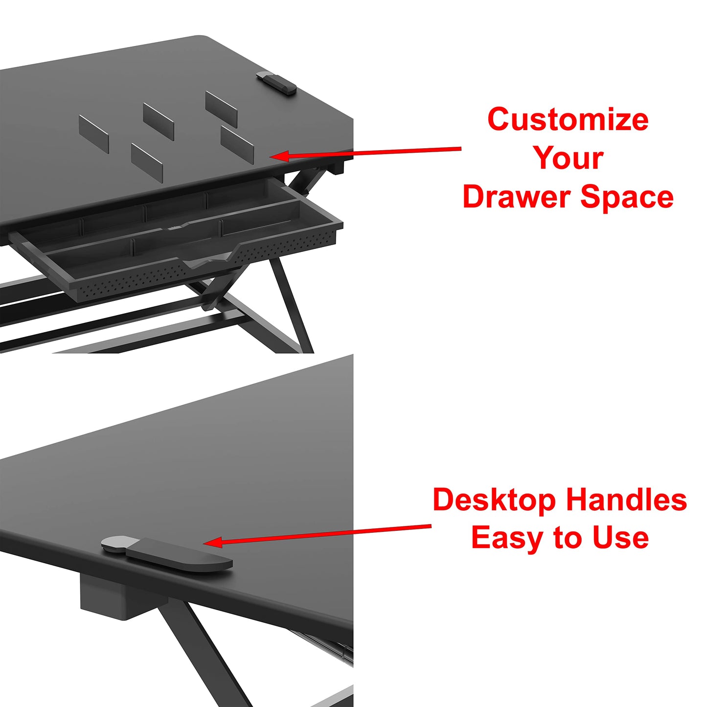 SHW 32-Inch Height Adjustable Standing Desk Converter Riser Workstation, Black - WoodArtSupply