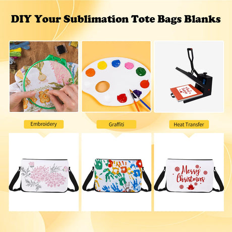 4PCS Sublimation Blanks Crossbody Bag,Sublimation Bags Messenger Bag Removable Transfer Design Sublimation Bags With Adjustable Shoulder Strap Crossbody and Shoulder DIY Gifts For Family and Friends KKSUBCA