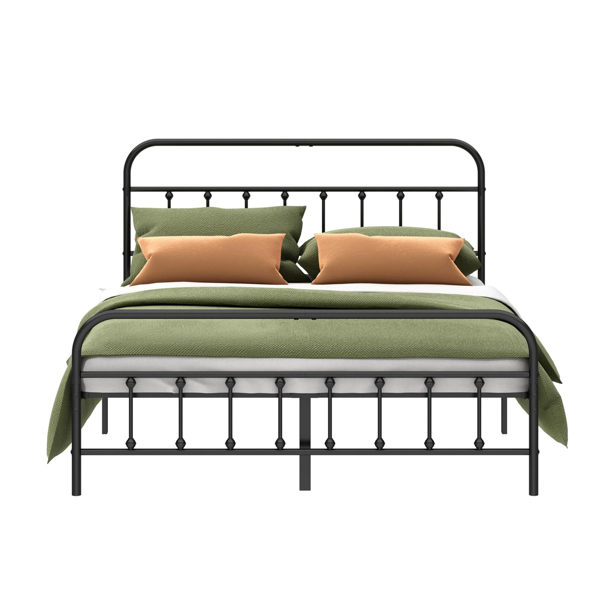 Kujielan Metal Bed Frame - Structurally Stable Heavy Duty Steel Slat Supported Queen Bed Frames,No Box Spring Needed for Easy Removal and Transport. Kujielan