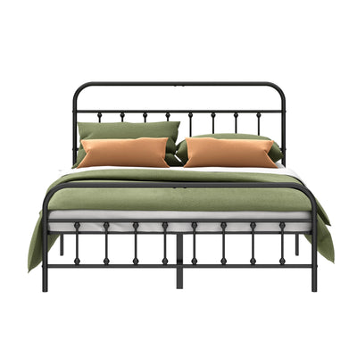 Kujielan Metal Bed Frame - Structurally Stable Heavy Duty Steel Slat Supported Full Bed Frames,No Box Spring Needed for Easy Removal and Transport.