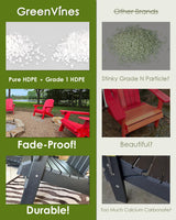 GREENVINES 5-Piece Patio-Dining-Set | HDPE Plastic | Outdoor Table and Chairs Sets for 4 | Patio Furniture | All Weather | Umbrella Hole | for Backyard Poolside Garden | Grey GREENVINES