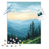 Great Smoky Mountain Paint by Numbers for Adult, Green Forest Paint by Number Kits for Beginner, Mountain Scenery DIY Acrylic Oil Painting for Gift Home Wall Decor(16×20inches, Unframe) ARNLRDYA