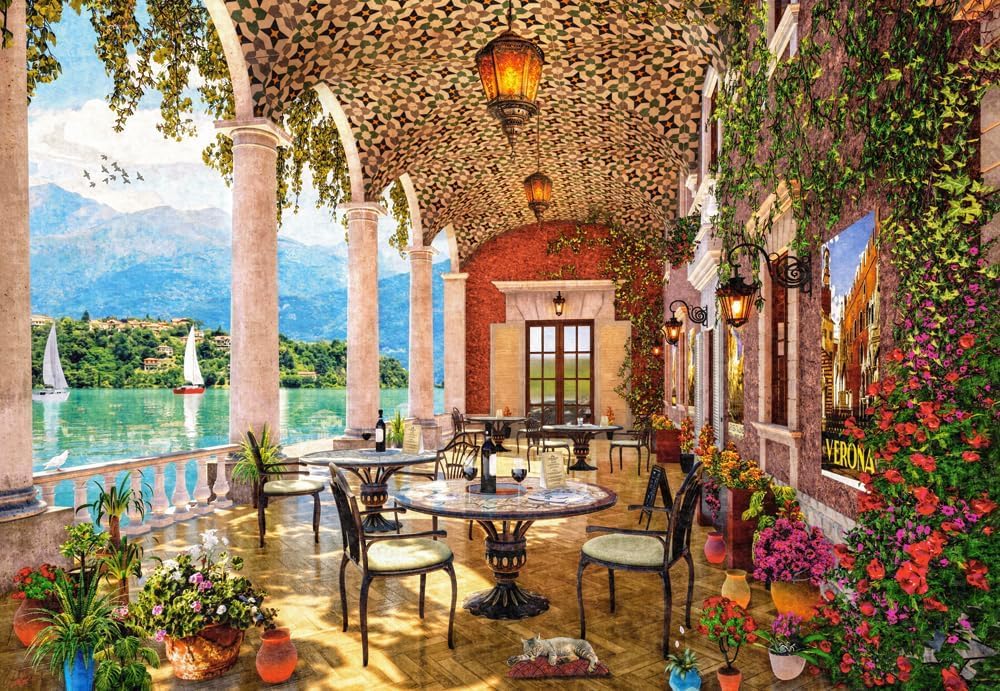 CASTORLAND 1500 Piece Jigsaw Puzzles, Lakeside Terrace, Italy, Mountain Lake, Scenic View, Adult Puzzle, Castorland C-152186-2 Castorland
