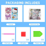 YSUNETER Diamond Painting Kits for Kids Beginner - 4 Pack DIY 5D Full Drill Diamond Art Kits for Children, Cute Animals Round Crystal Rhinestone Gem Art Crafts Home Wall Art Decor 5.9 x 5.9 Inches YSUNETER