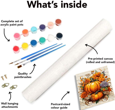Eiazuiks Thanksgiving Paint by Number for Adults. Thanksgiving Paint by Numbers for Adults Beginner Drawing Paintwork with 3 Paintbrushes Paint Canvas Oil Painting Pumpkin 20” x 16” Eiazuiks