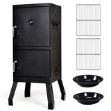 Giantex Outdoor Smoker with Double Doors, 2 Detachable Grill Netting Smoking Racks, Charcoal Pan & Water Pan, 4 Air Vents, Thermometer, Vertical Charcoal Smoker for Barbecue Camping Backyard Grill Giantex