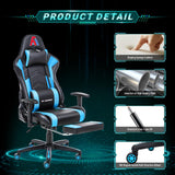 AA Products Gaming Chair Ergonomic High Back Computer Racing Chair Adjustable Office Chair with Footrest, Lumbar Support Swivel Chair - Upgraded Version BlackBlue AA Products Inc.