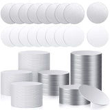 Sublimation Blank Aluminum Stickers Set Round Blank Bezel Pendant Tray Aluminum Sheet, Includes Sublimation Blank Discs and Double Side Tapes for Personalized Photo Jewelry Making DIY (50 Pieces) Ferraycle