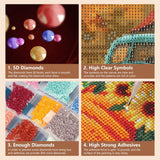 SJUTOUCI Fall Truck Diamond Painting Kits for Adults, Diamond Art Kits for Beginners, DIY 5D Full Drill Diamond Dots Gem Craft Art Home Wall Decor 12x12 inch, Farm SJUTOUCI