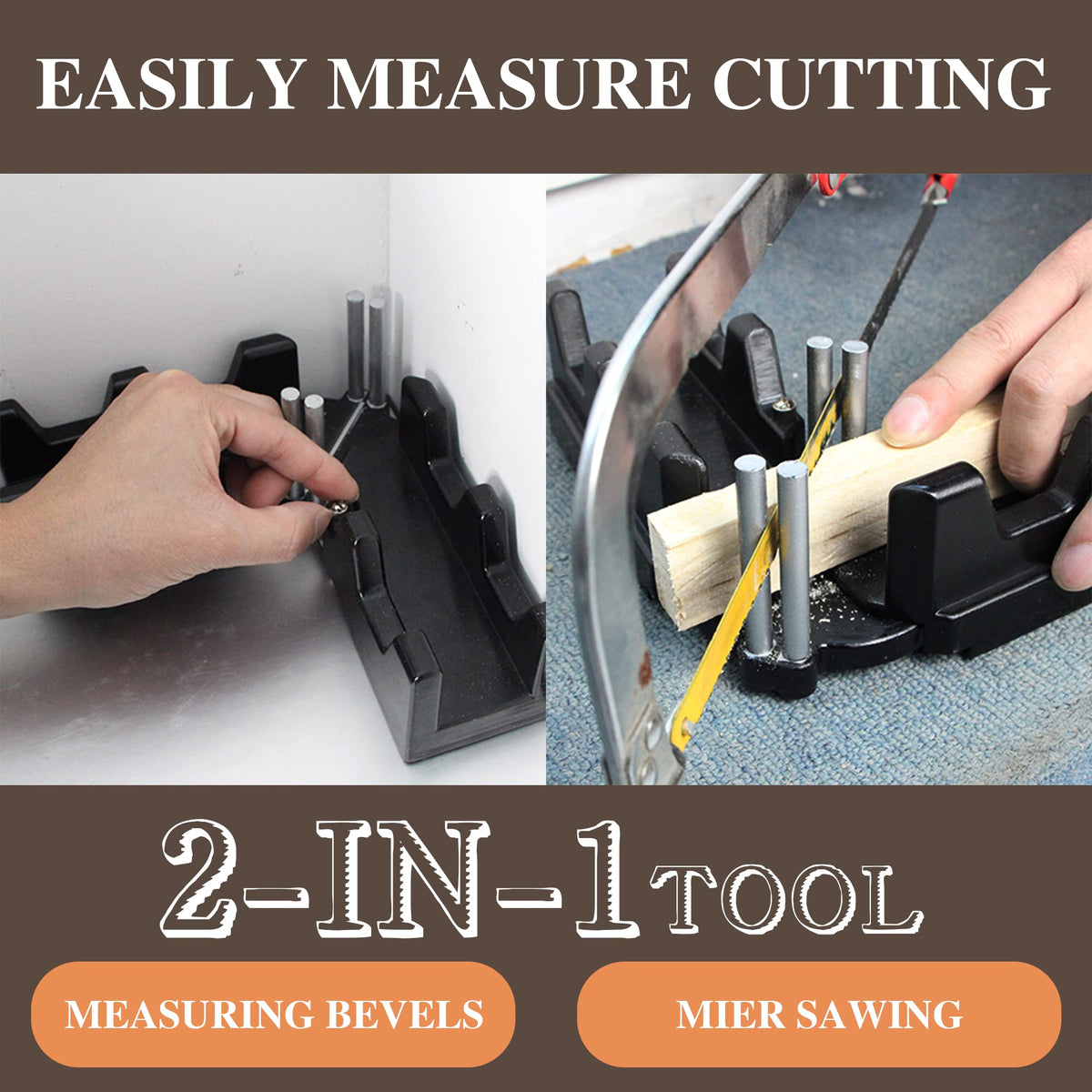 moonoom 2-in-1 Mitre Measuring Cutting Tool, Miter Saw Protractor Tool, Precise Mitre Angles Cutting Tool, Measuring Template Instrument Home Supplies moonoom