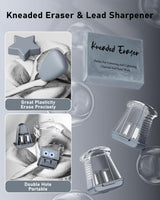 FourCandies 25PCS Art Mechanical Pencil Set with Case, 3PCS Metal Artist Lead Pencil 0.5, 0.7, 0.9 mm & 3PCS 2mm Lead Holder(HB 2H 2B 4B Color) with 432PCS Graphite Lead Refills for Drawing Sketching Four Candies